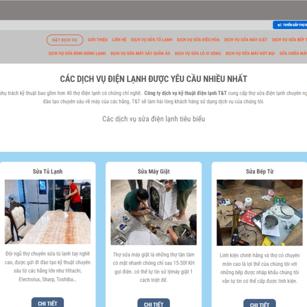 Mẫu Website Điện Lạnh