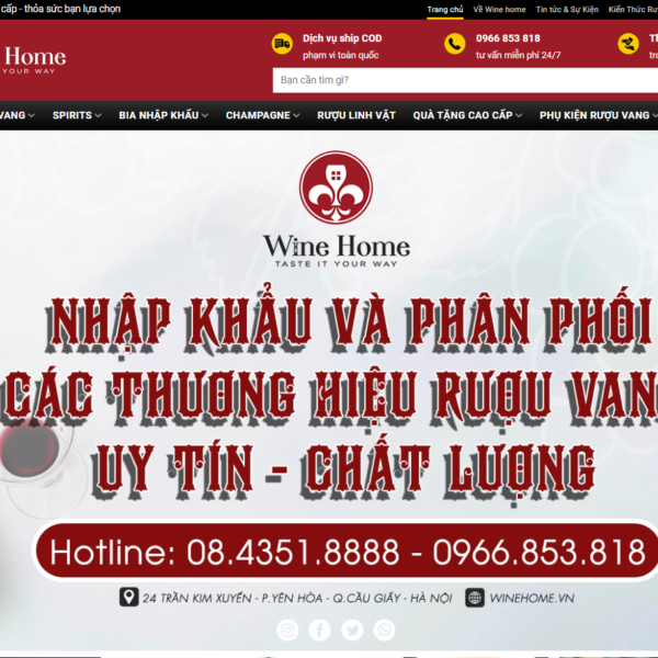 Mẫu Website Bán Rượu