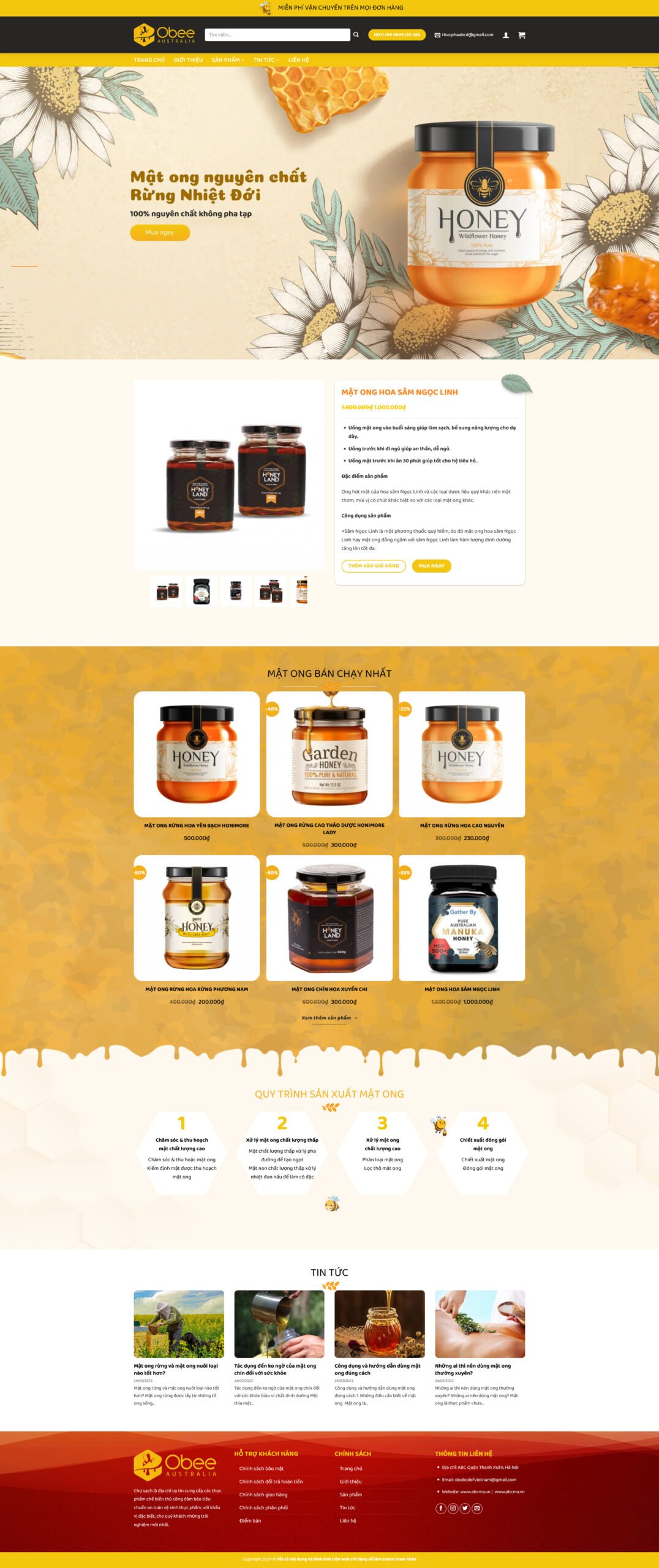 Theme wordpress bán mật ong 1 - Theme Wordpress Giá Rẻ - Mua Bán Theme WP Đẹp Chuẩn Seo