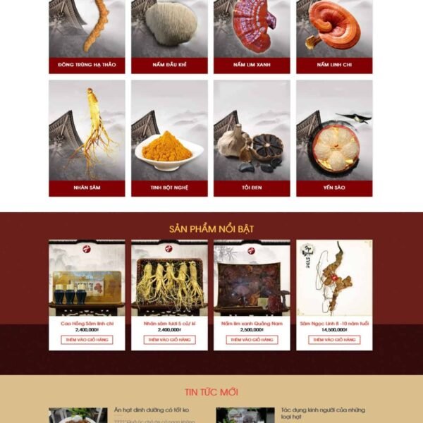 Theme wordpress bán nấm đông trùng hạ thảo - Theme Wordpress Giá Rẻ - Mua Bán Theme WP Đẹp Chuẩn Seo