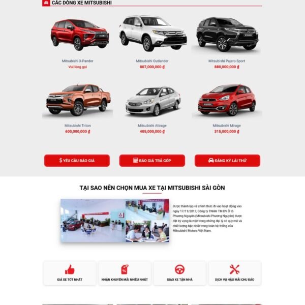 Theme wordpress bán xe mitsubishi 1 - Theme Wordpress Giá Rẻ - Mua Bán Theme WP Đẹp Chuẩn Seo