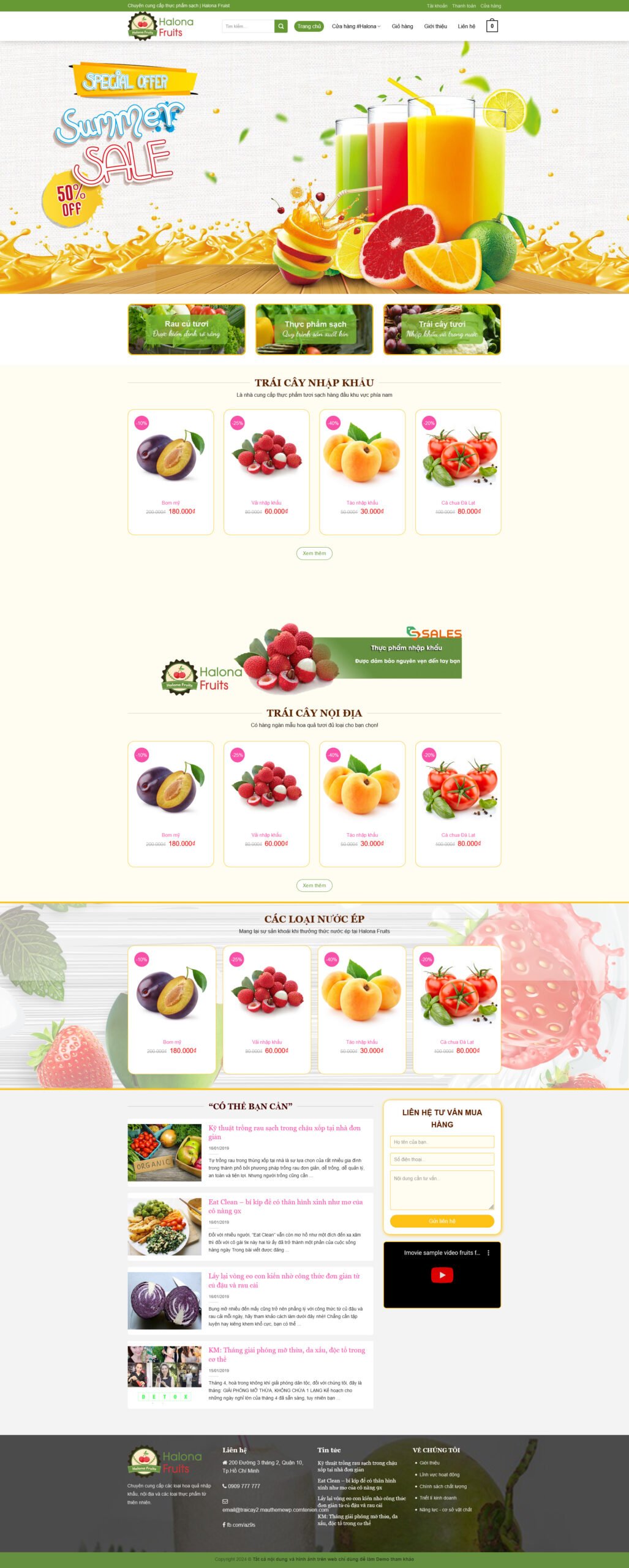 Theme wordpress shop bán trái cây 2 - Theme Wordpress Giá Rẻ - Mua Bán Theme WP Đẹp Chuẩn Seo