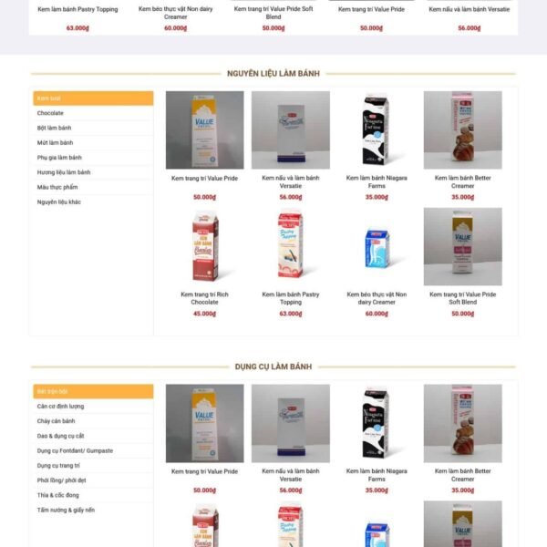 Theme wordpress shop nguyên liệu làm bánh 2 - Theme Wordpress Giá Rẻ - Mua Bán Theme WP Đẹp Chuẩn Seo