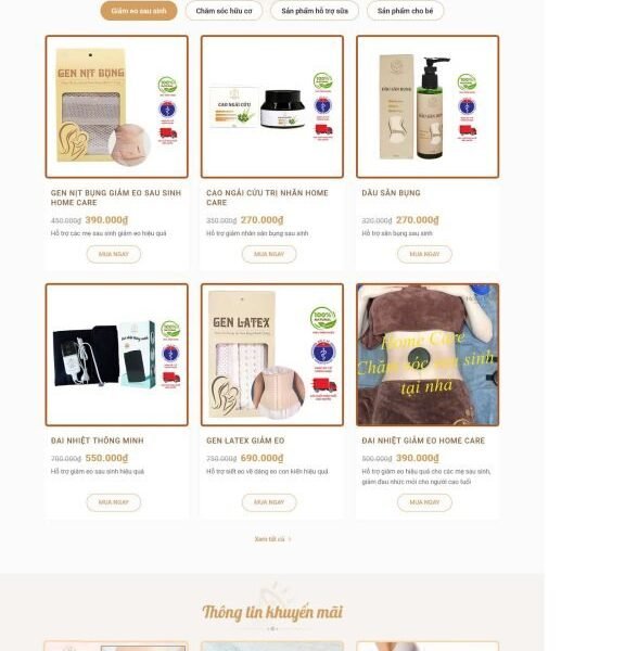 Theme wordpress dịch vụ chăm sóc mẹ và bé