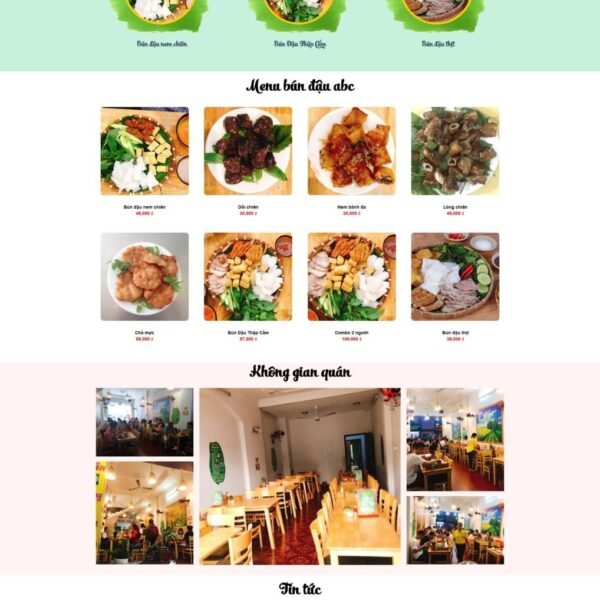 Theme wordpress quán ăn bún đậu mắm tôm