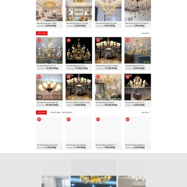 Theme wordpress bán đèn chùm đẹp