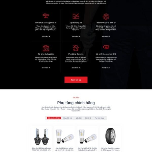 Theme wordpress gara ,phụ kiện ô tô