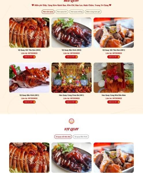 Theme wordpress bán heo quay ,quán ăn nhà hàng