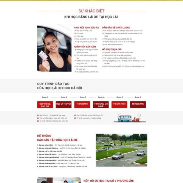 Theme wordpress trung tâm dạy lái xe