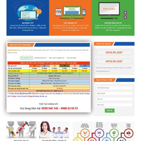 Theme wordpress lắp mạng fpt