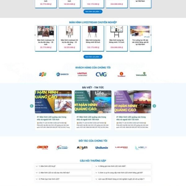 Theme WordPress Bán Màn Hình LED ,thiết bị điện tử
