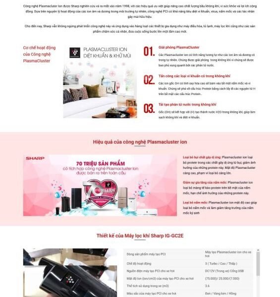 Theme wordpress máy lọc khí xe hơi