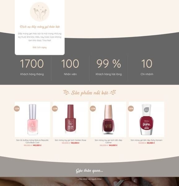 Theme wordpress dịch vụ nail và phụ kiện