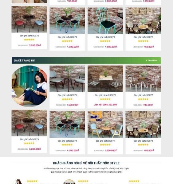 Theme wordpress nội thất bàn ghế
