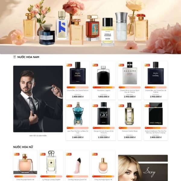 Theme wordpress shop bán nước hoa