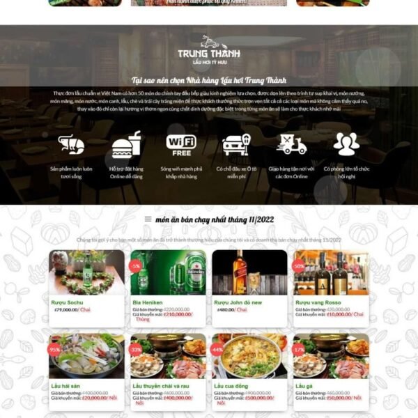 Theme wordpress quán nhậu,nhà hàng ẩm thực