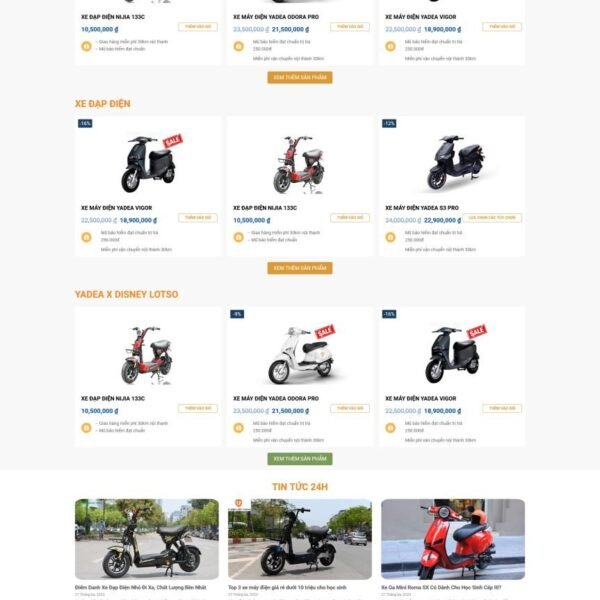 Theme wordpress bán xe điện 2