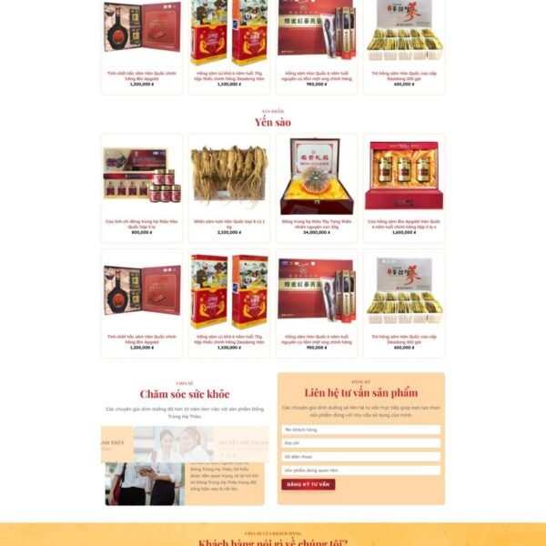 Theme wordpress bán yến sào 1